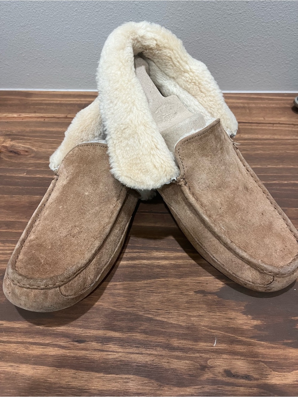 UGG MEN GRANTT CHESTNUT SHEARLING SUEDE MOCCASIN SHOE US 13 / EU 47 / UK 12